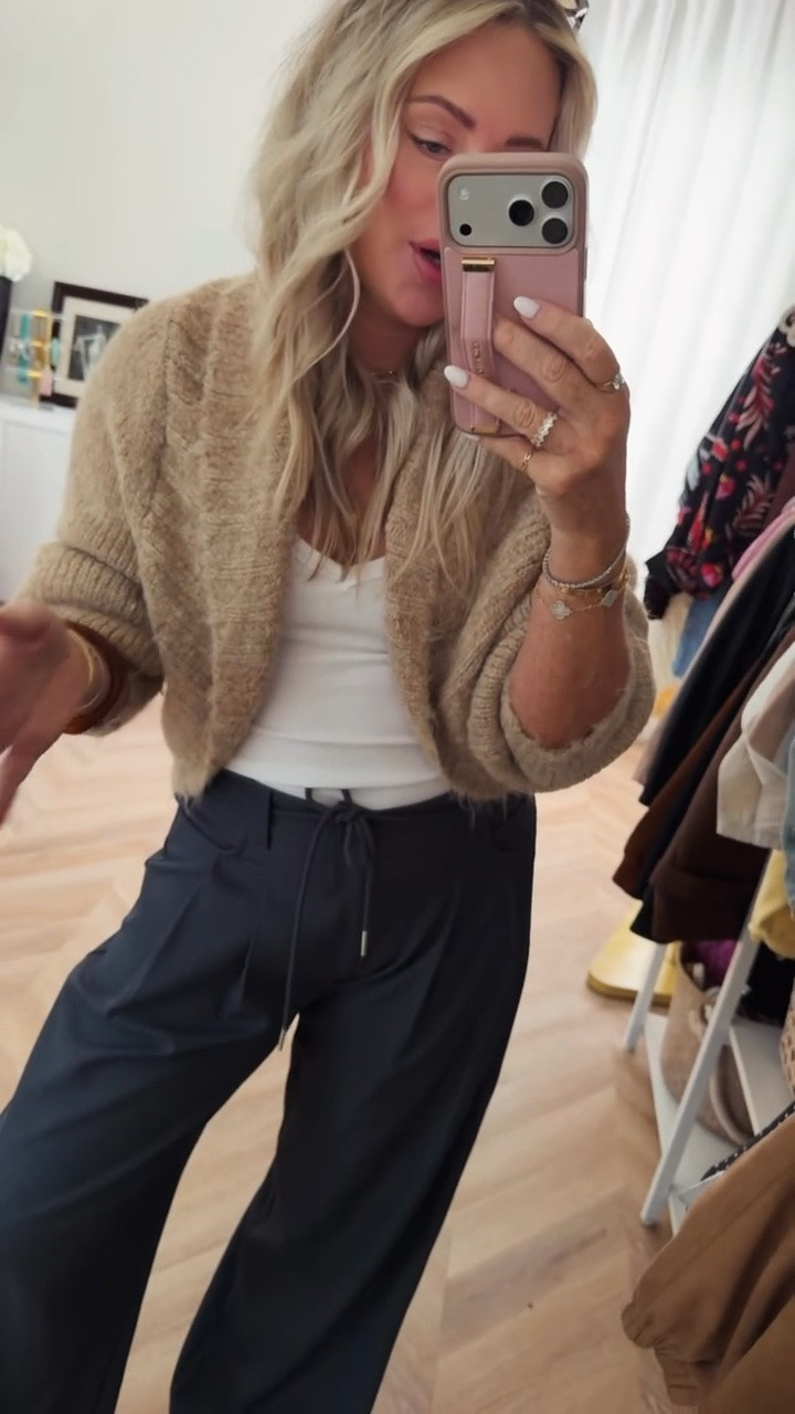 Styling my restocked, track pants, more cozy. Business casual approved. The shawl is online in olive right now. I will add the tan once it’s online! 💥

Business casual. Workwear. Fall style.

#LTKootd #LTKSeasonal