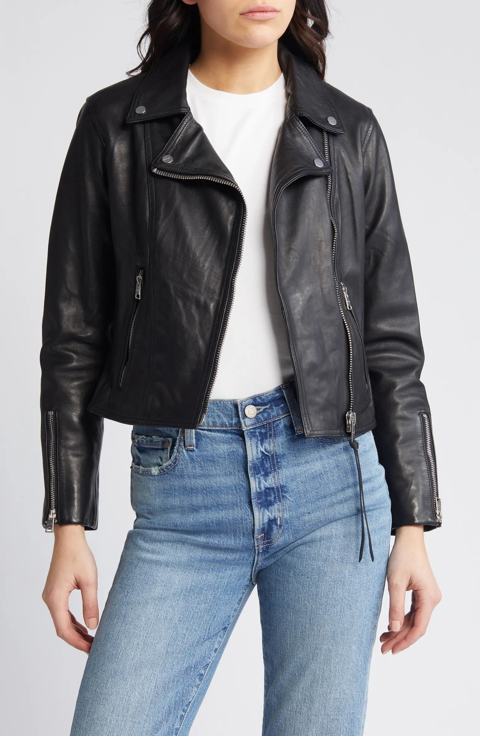 Neve Leather Moto Jacket | Nordstrom