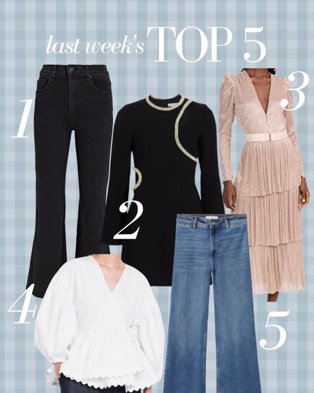 Last weeks Top 5! The best black jeans, a holiday mini dress, another fab holiday midi dress (comes in lots of colors!), a white work wear closet staple from Target and the under $60 must have jeans!

#LTKunder100 #LTKHoliday #LTKworkwear