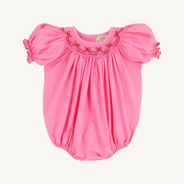 Short Sleeve Bridget Bubble - Hamptons Hot Pink with Richmond Red | The Beaufort Bonnet Company