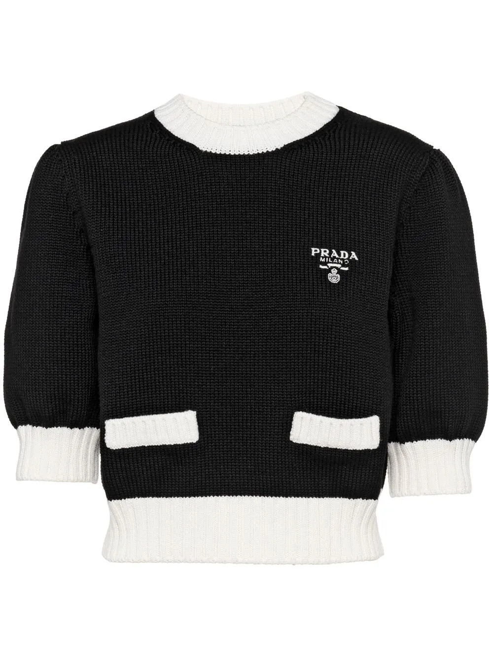 Prada logo-embroidered Cotton Jumper - Farfetch | Farfetch Global