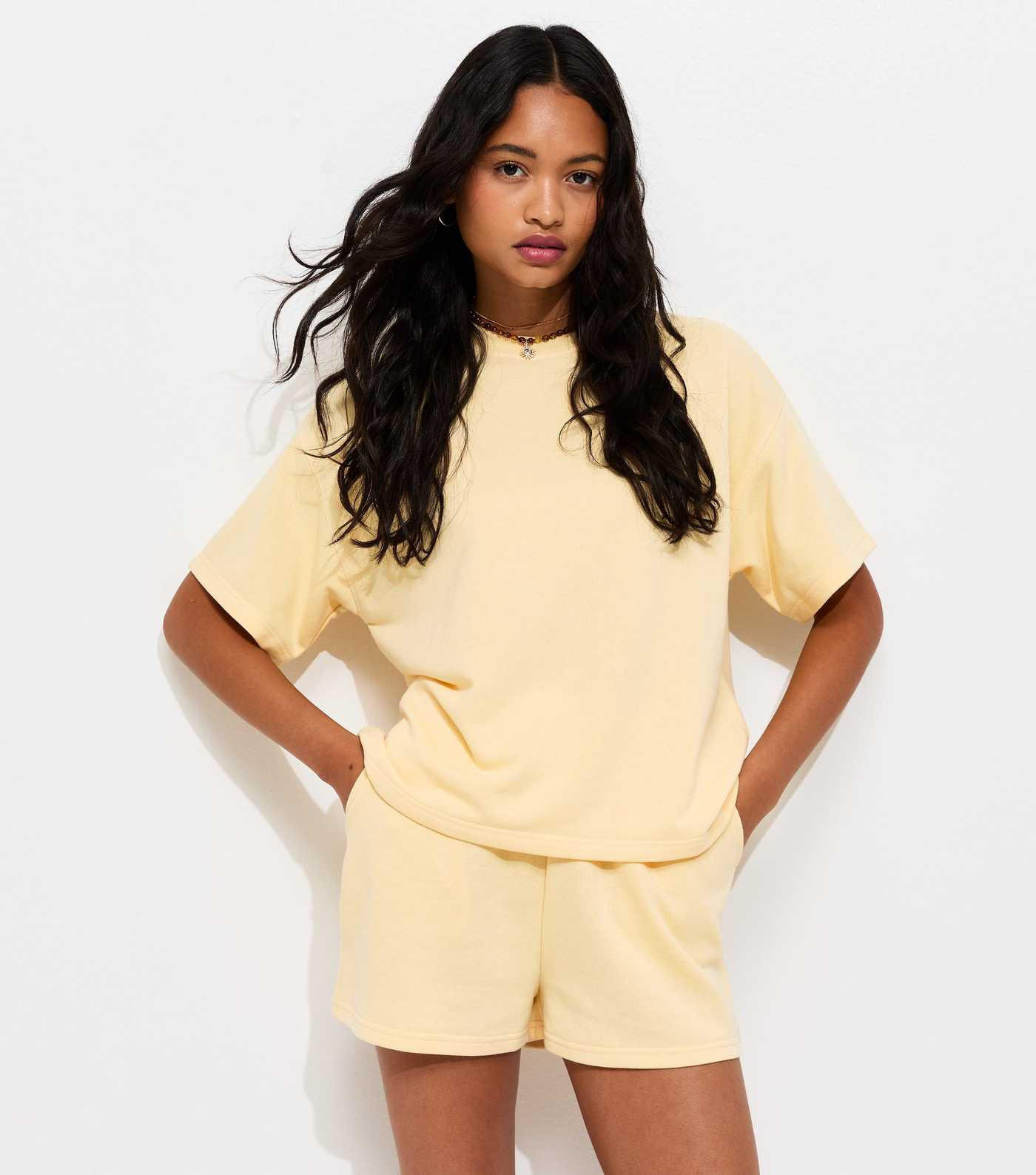 Light Yellow Boxy Sweatshirt T-Shirt | New Look | New Look (UK)