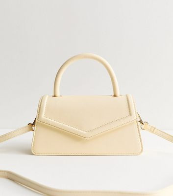 Light Yellow Faux Leather Flap Top Handle Bag Vegan New Look | New Look (UK)