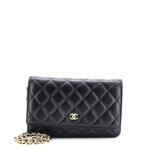 Chanel, Pre-Loved Wallet on Chain Quilted Lambskin, Black | Amazon (US)