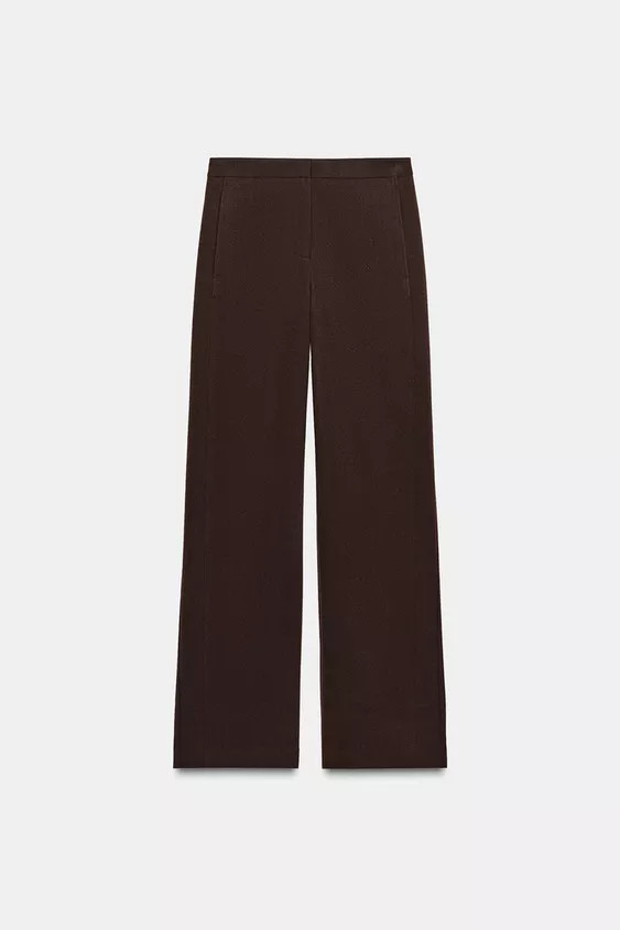 MID-WAIST STRAIGHT-LEG TROUSERS | Zara UK