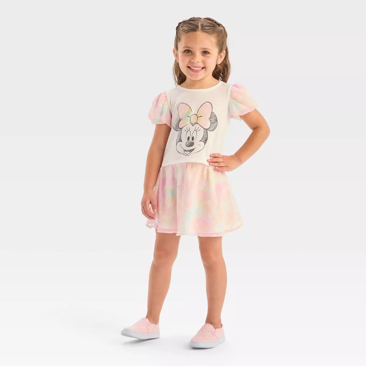Toddler Girls' Minnie Mouse Top and Skirt Set - Pink | Target