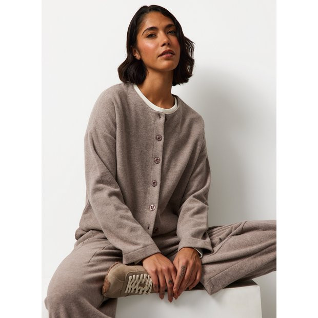 Mocha Button Soft Touch Co-ord Cardigan M | Tu Clothing