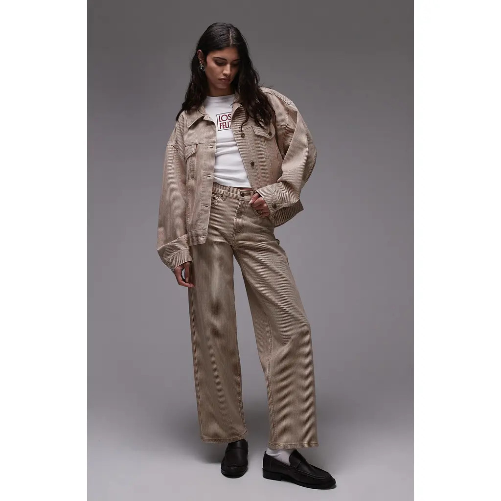 Topshop Belted Relaxed Jeans in Rust Multi at Nordstrom Rack, Size 24 30 | Nordstrom Rack