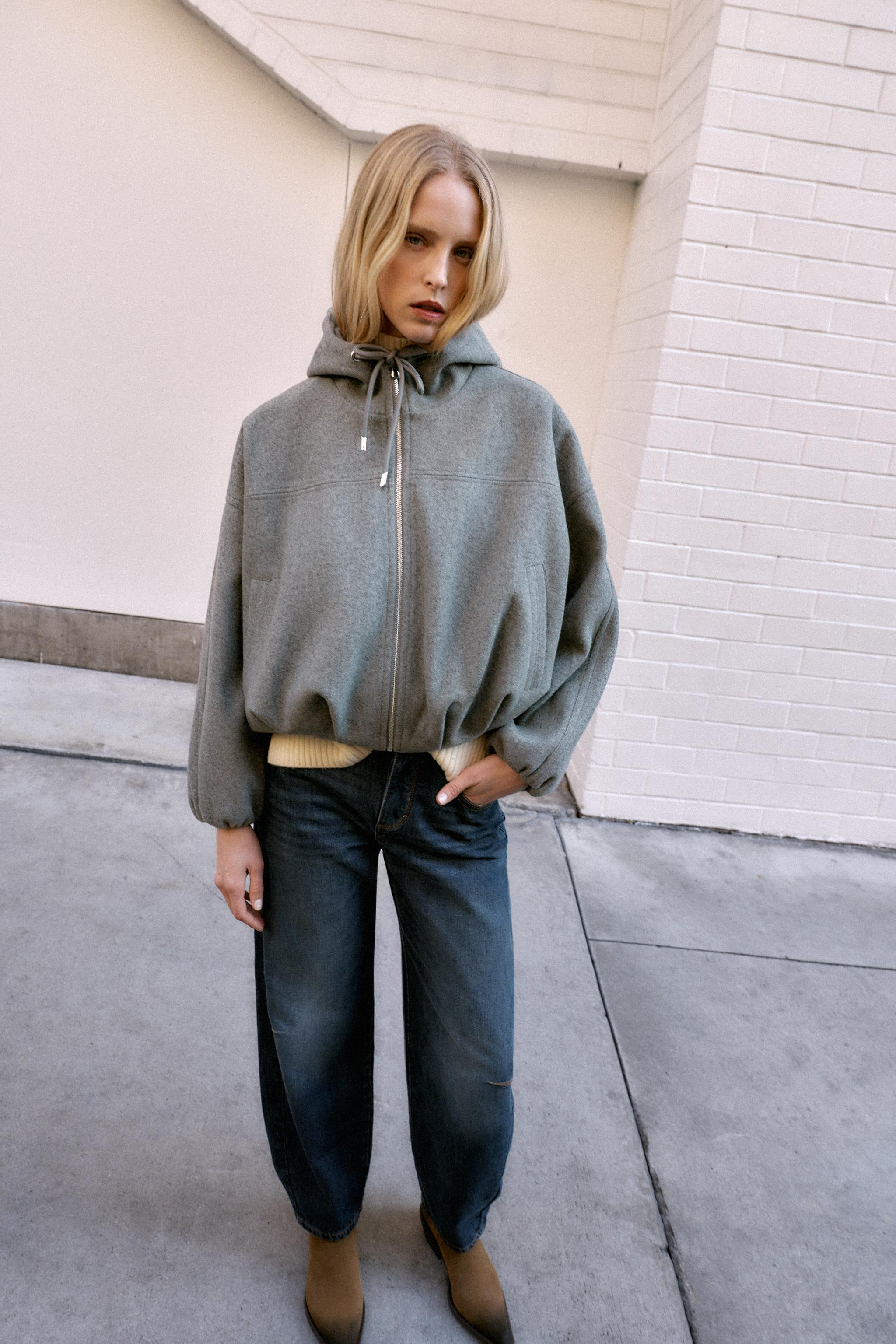 SOFT HOODIE OVERSIZED BOMBER JACKET | Zara US