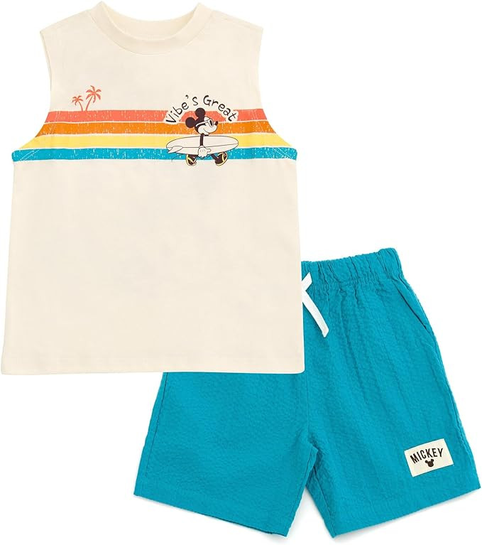 Disney Junior Tank Top and Shorts Outfit Set Infant to Big Kid Sizes (18 Months - 14-16) | Amazon (US)