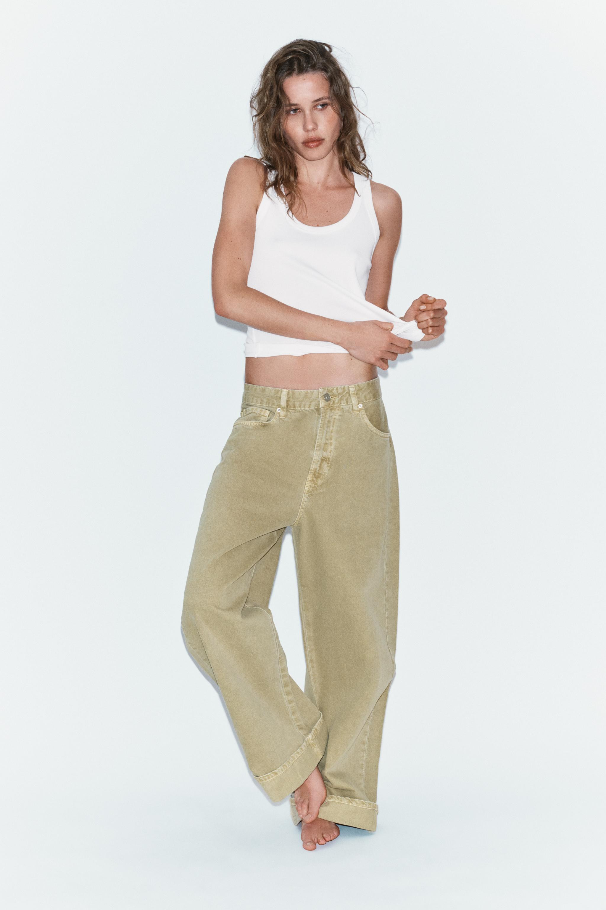 TRF MID-RISE FOLDED BAGGY JEANS | Zara US