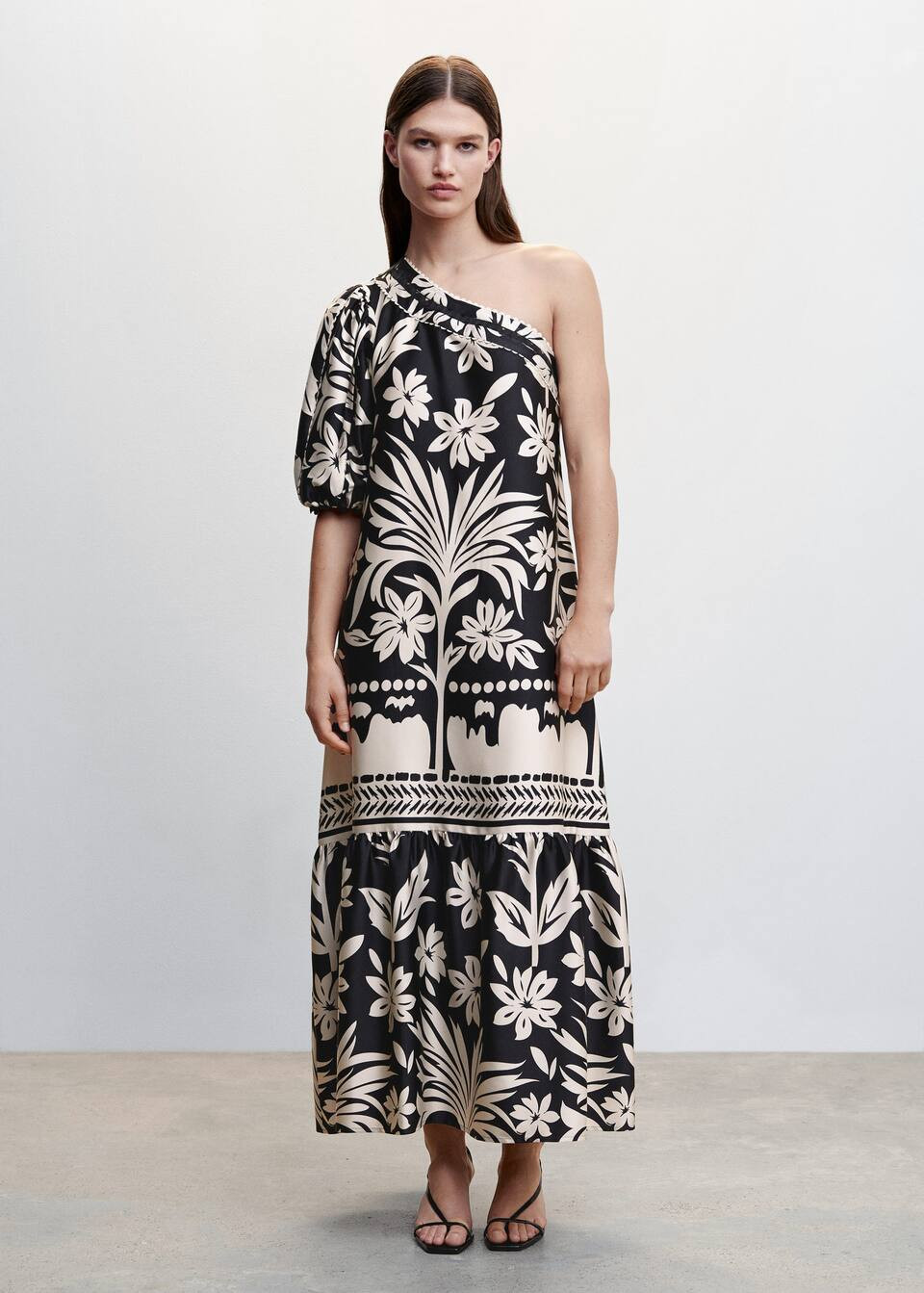 Asymmetrical satin dress | MANGO (US)