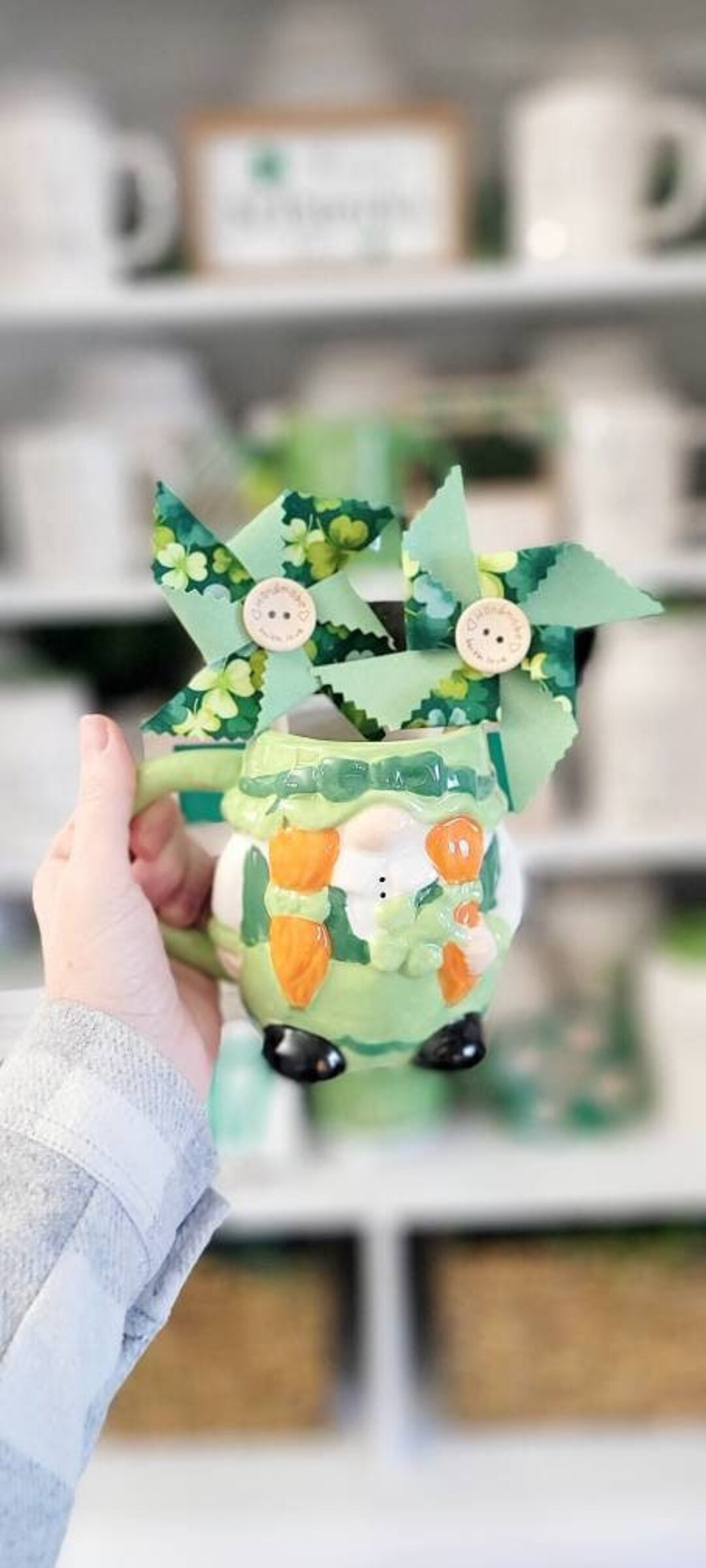 Shamrock on Glitter Green Pinwheels, SET OF 2, Pinwheels, St Patrick Day Decor, St. Patty's Tiere... | Etsy (US)