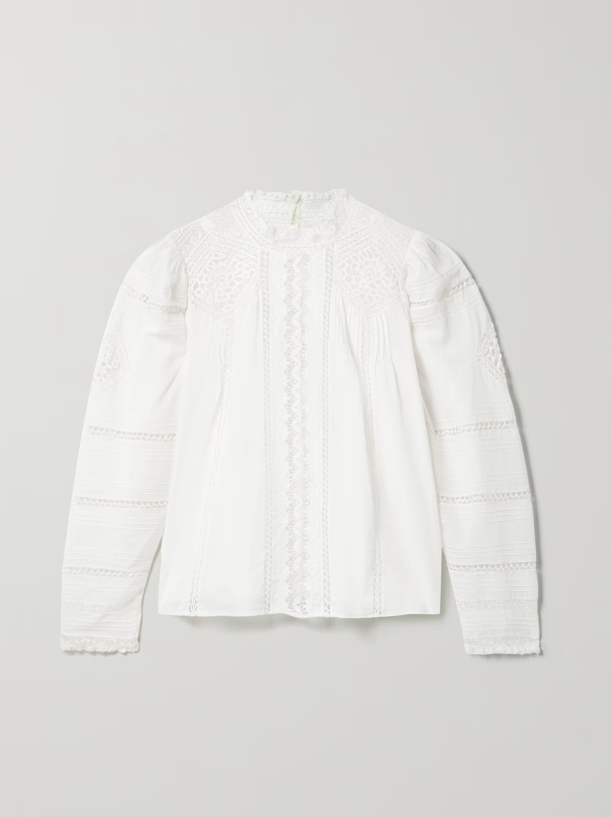 Amaya crochet-trimmed pintucked organic cotton-voile blouse | NET-A-PORTER (US)