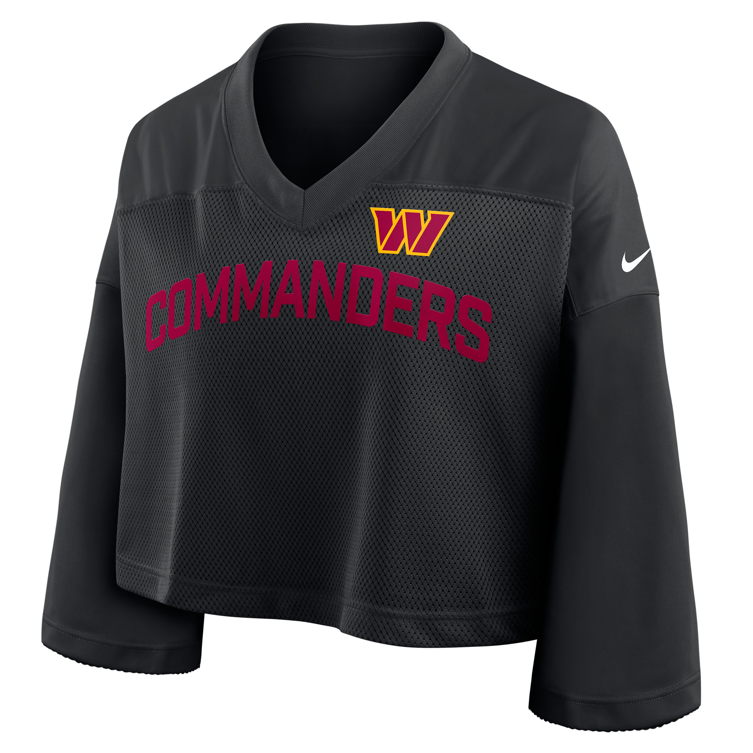 Washington Commanders Wide Receiver Jersey Fashion Nike Women's Dri-FIT NFL Cropped Top in Black | 03O300A9E-5HX | Nike (US)