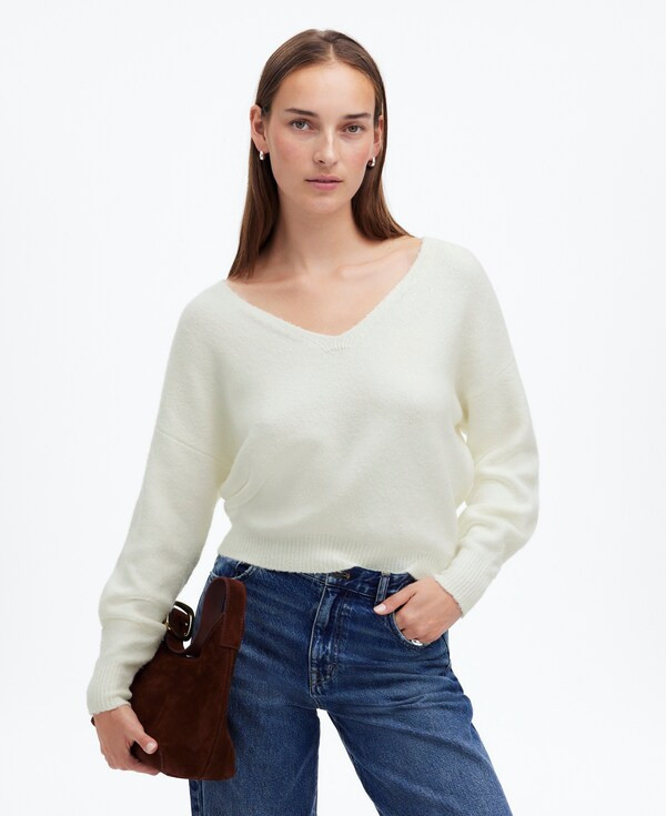 Wedged V-Neck Sweater | Madewell | Madewell