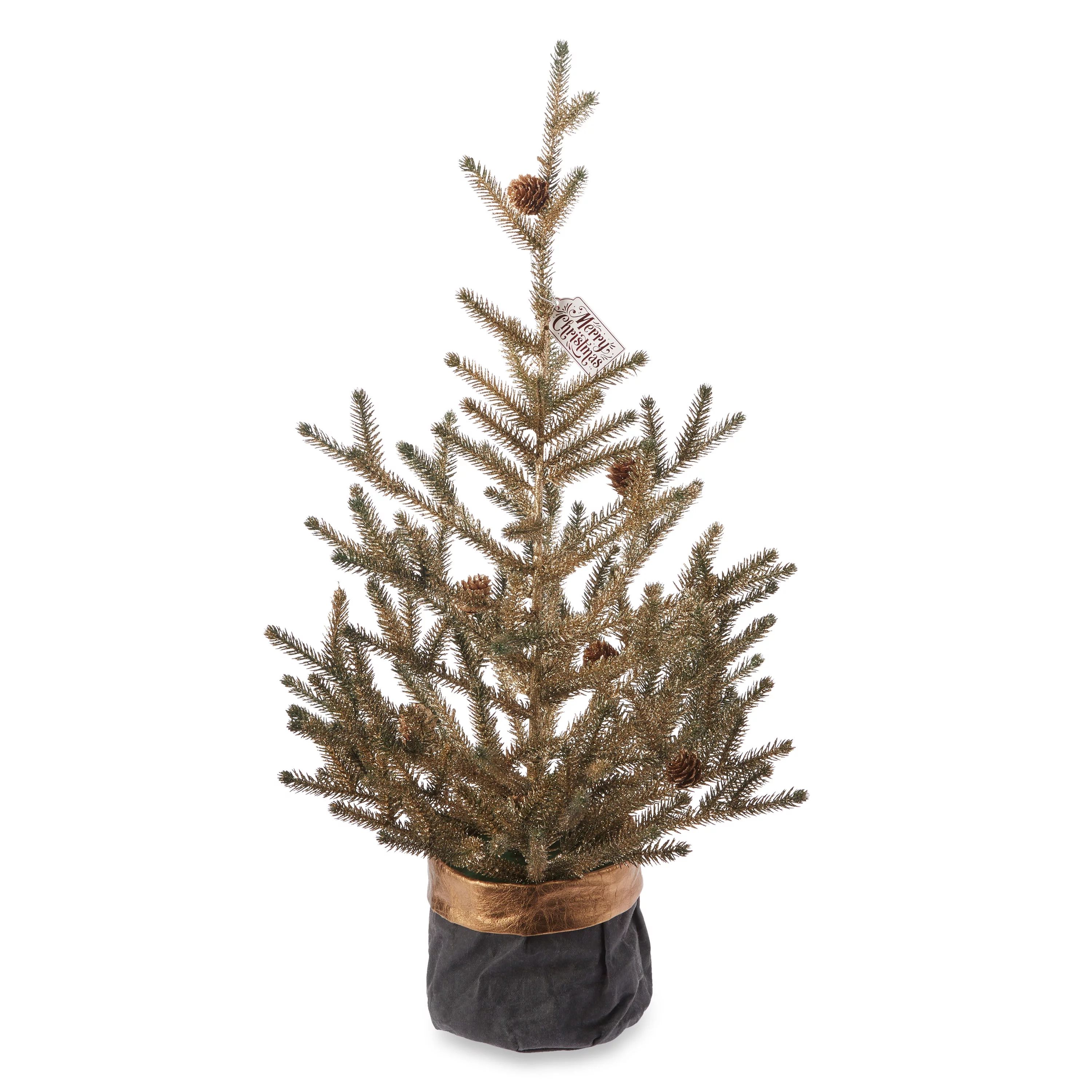 walmart holiday walmart christmas Gold Tip Pine Tree Black Bag, 24-inch - Walmart.com | Walmart (US)