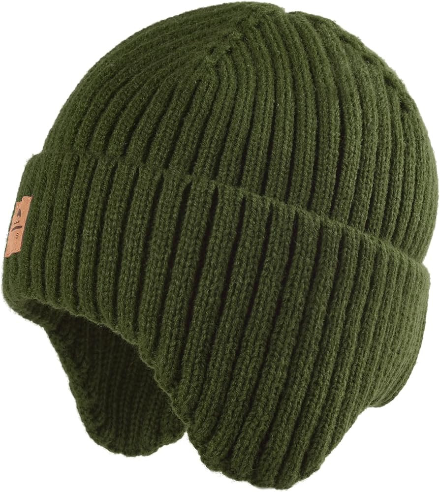 Baby Beanie Fleece Lined Toddler Winter Hat with Ear Flaps Little Girls Boys Warm Hats Cute Beani... | Amazon (US)