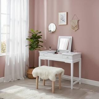Pure White Vanity Table | The Home Depot