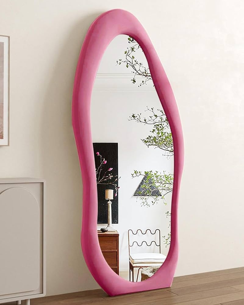 63" x 24" Full Length Mirror with Stand, Full Length Mirror Wall Mounted, Floor Mirror, Cloud Sha... | Amazon (US)