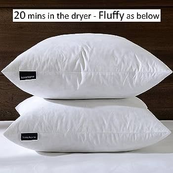 22x22 Decorative Throw Pillow Inserts-Down Feather Pillow Inserts-Square-Cotton Fabric-Set of 2-W... | Amazon (US)