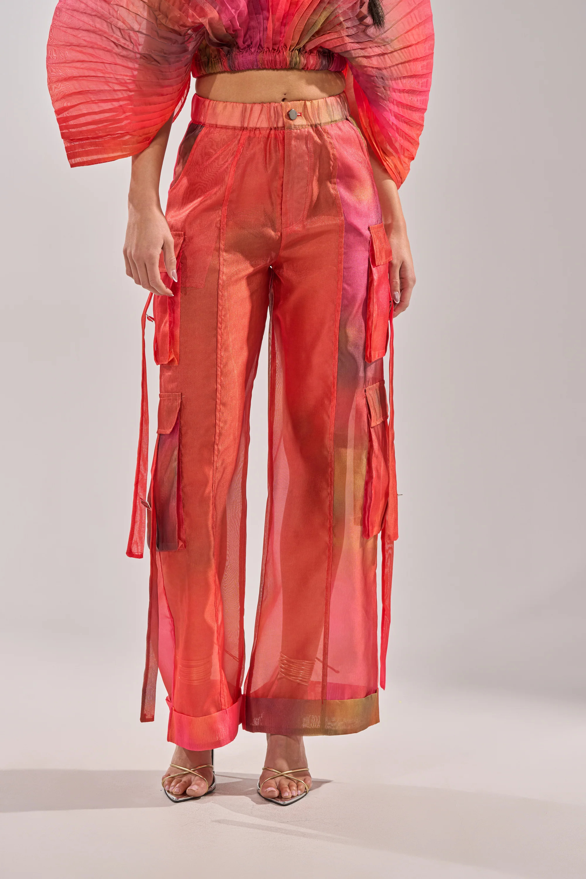 STAINED RED LIGHTWEIGHT CARGO PANT | AKIRA
