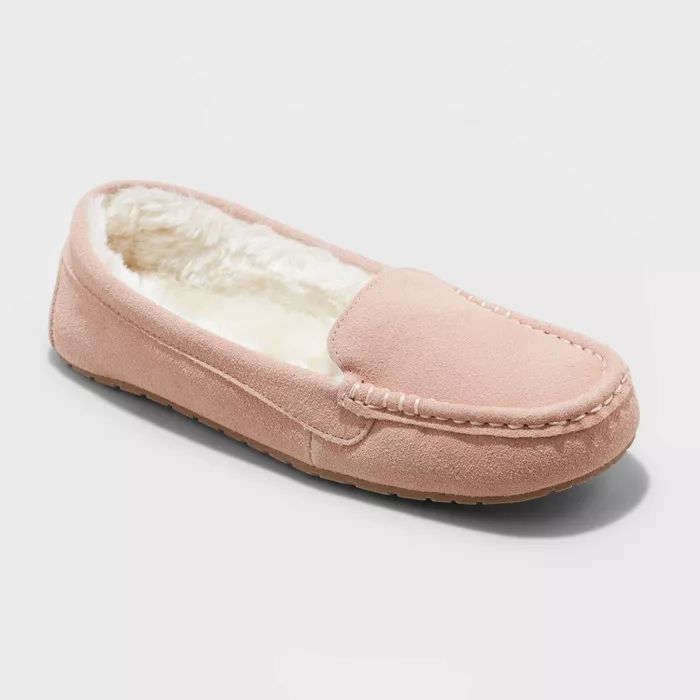 Women's Gemma Genuine Suede Moccasin Slippers - Stars Above™ | Target