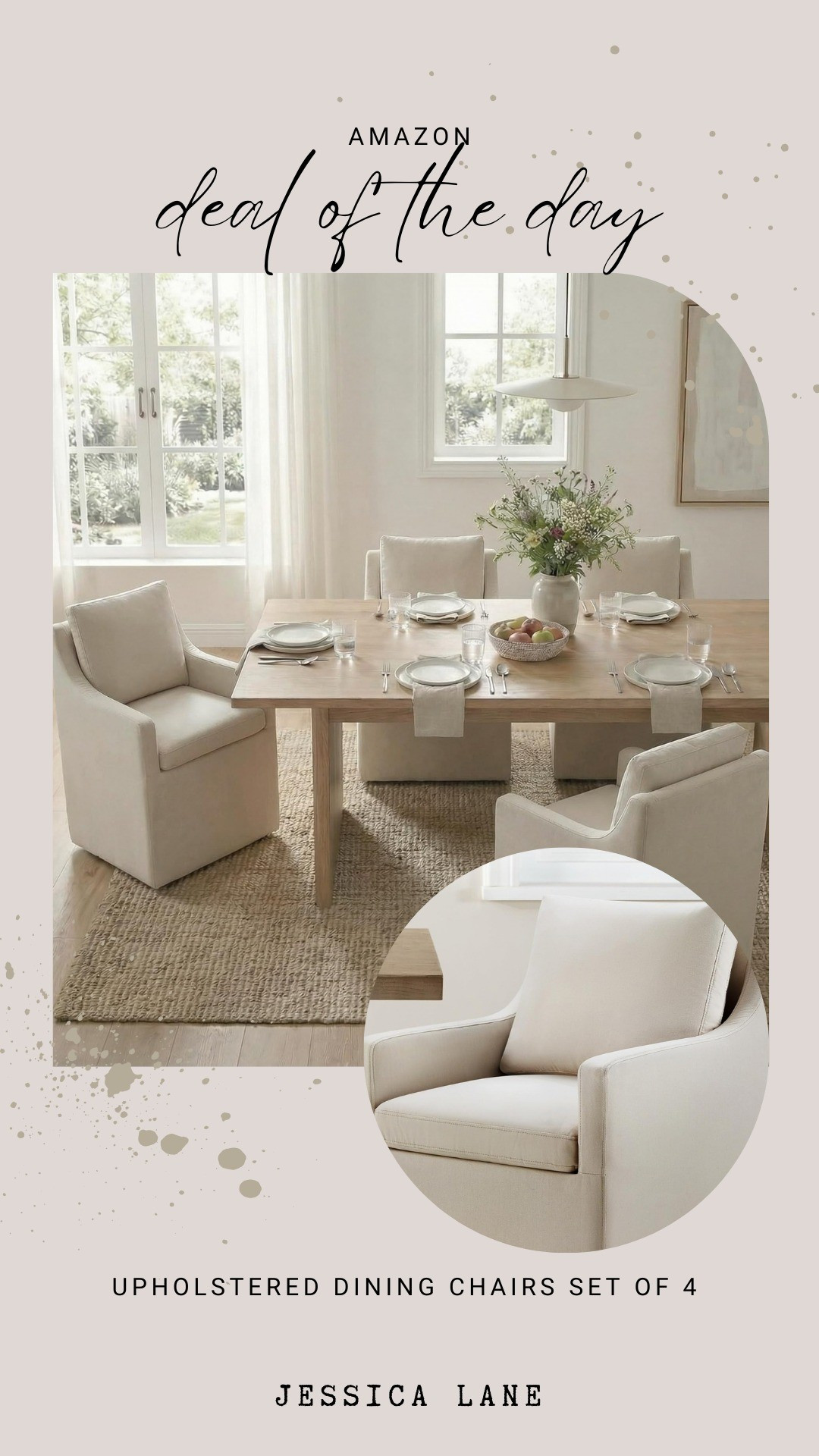 Update your dining space with this set of 4 upholstered dining chairs featuring a sleek and comfortable design. These versatile pieces offer a refined look that complements both modern and transitional tables.#diningroom #interiordesign #furniture #homestyle

#LTKSaleAlert #LTKHome #LTKSpringSale