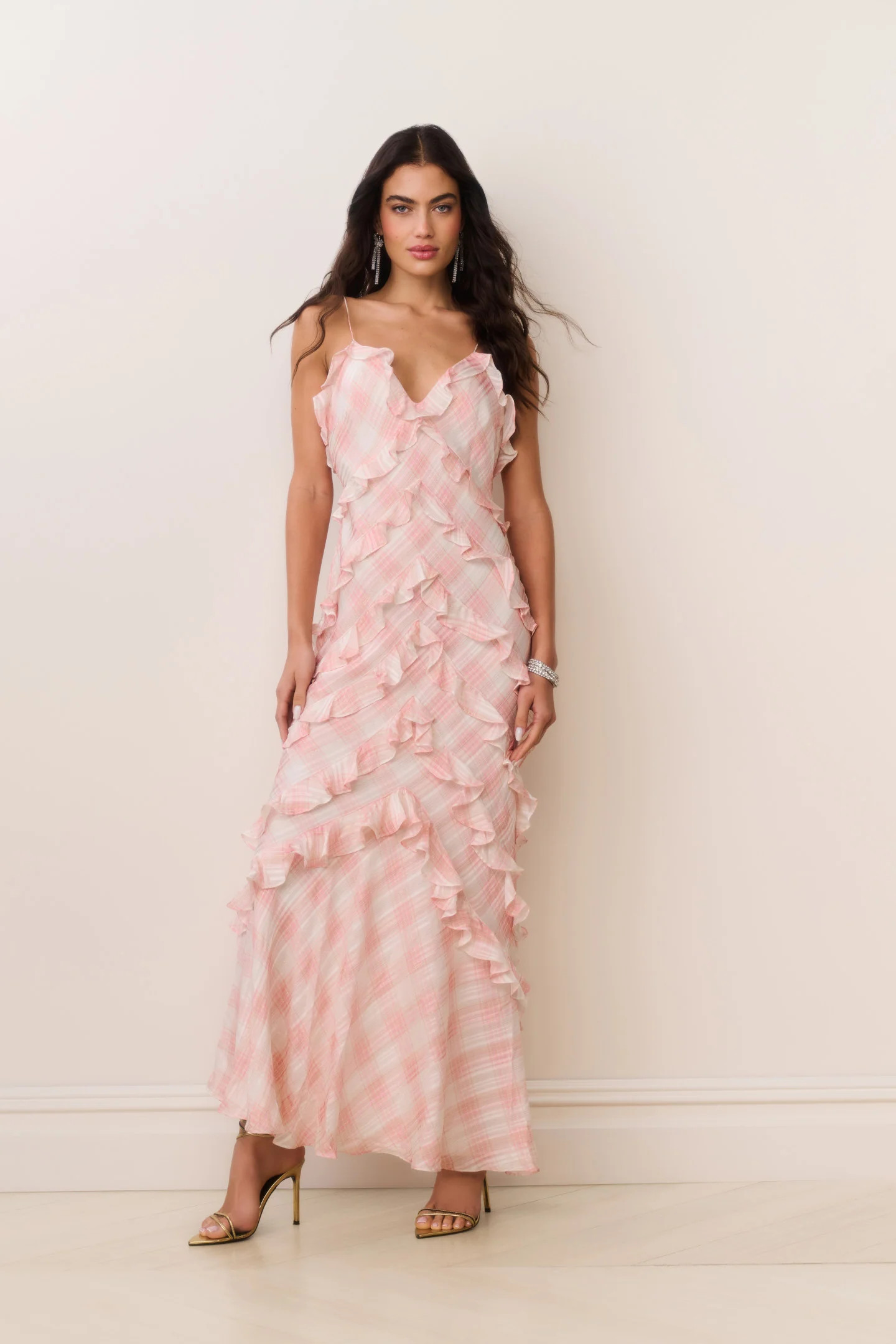 Ellietta Tartan Ruffle Maxi Dress | LoveShackFancy