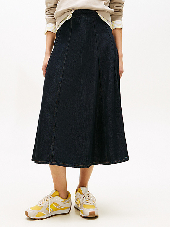 High Rise Denim Flare Midi Skirt | Tommy Hilfiger UK