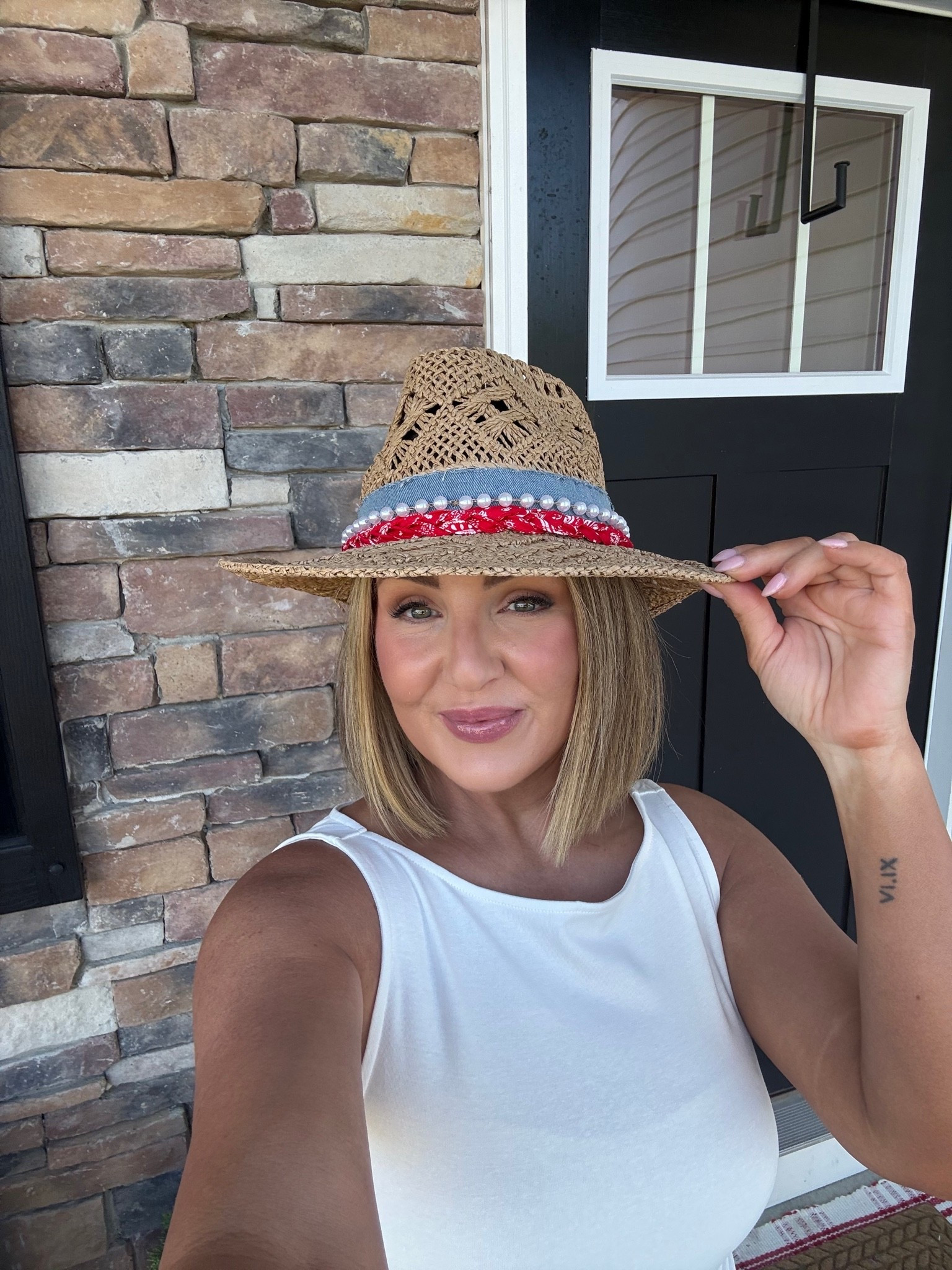 The PERFECT hat for the summer and the month of July! Red, white, and pearls… yes please and thank you WALMART!

#LTKootd #LTKgrwm #LTKSeasonal
