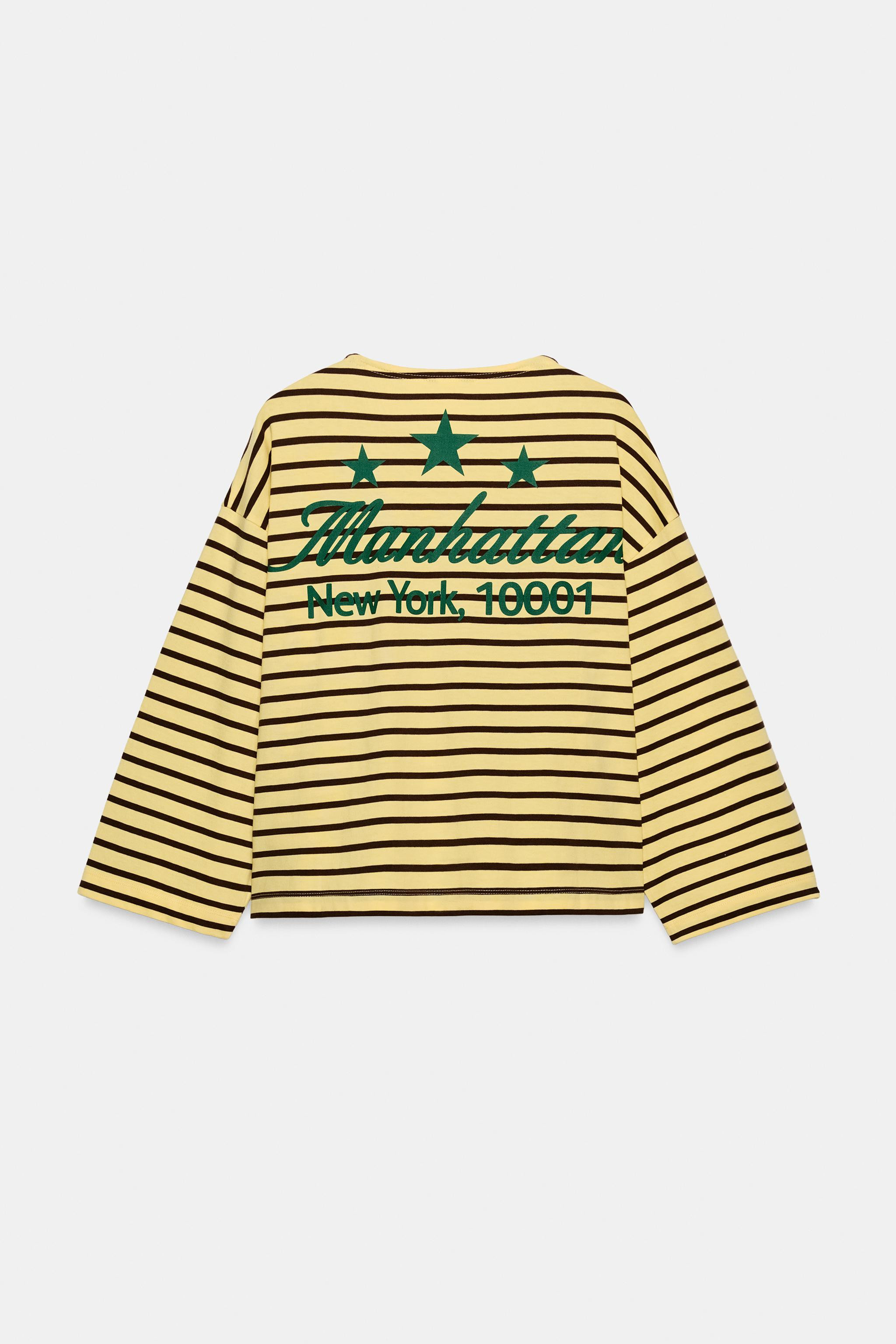 T-SHIRT MIT STREIFEN & TEXT | Zara DE