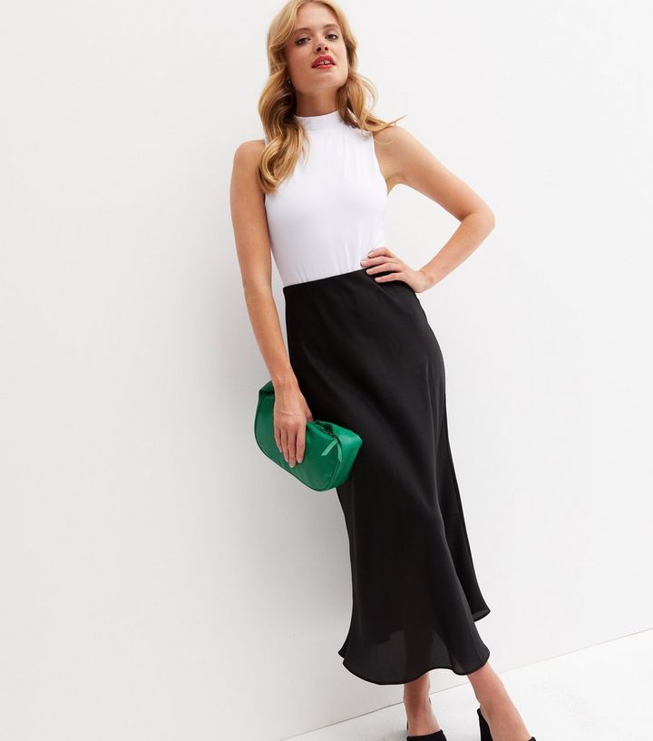 Black Satin Bias Cut Midi Skirt
						
						Add to Saved Items
						Remove from Saved Items | New Look (UK)