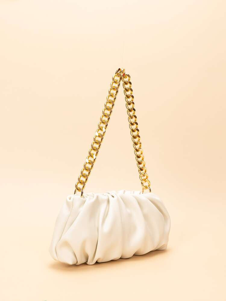 Minimalist Chain Ruched Bag | SHEIN