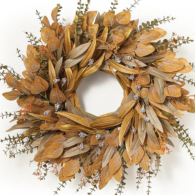 26'' Fall Wreath with Eucalyptus & Berries for Front Door Outdoor Decor | Large Artificial Autumn... | Amazon (US)