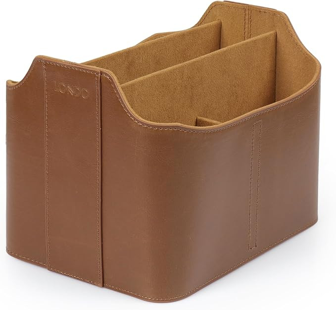 Londo PU Leather Remote Control Holder, Office Supplies Desk Organizer with Tablet Slot, Makeup B... | Amazon (US)