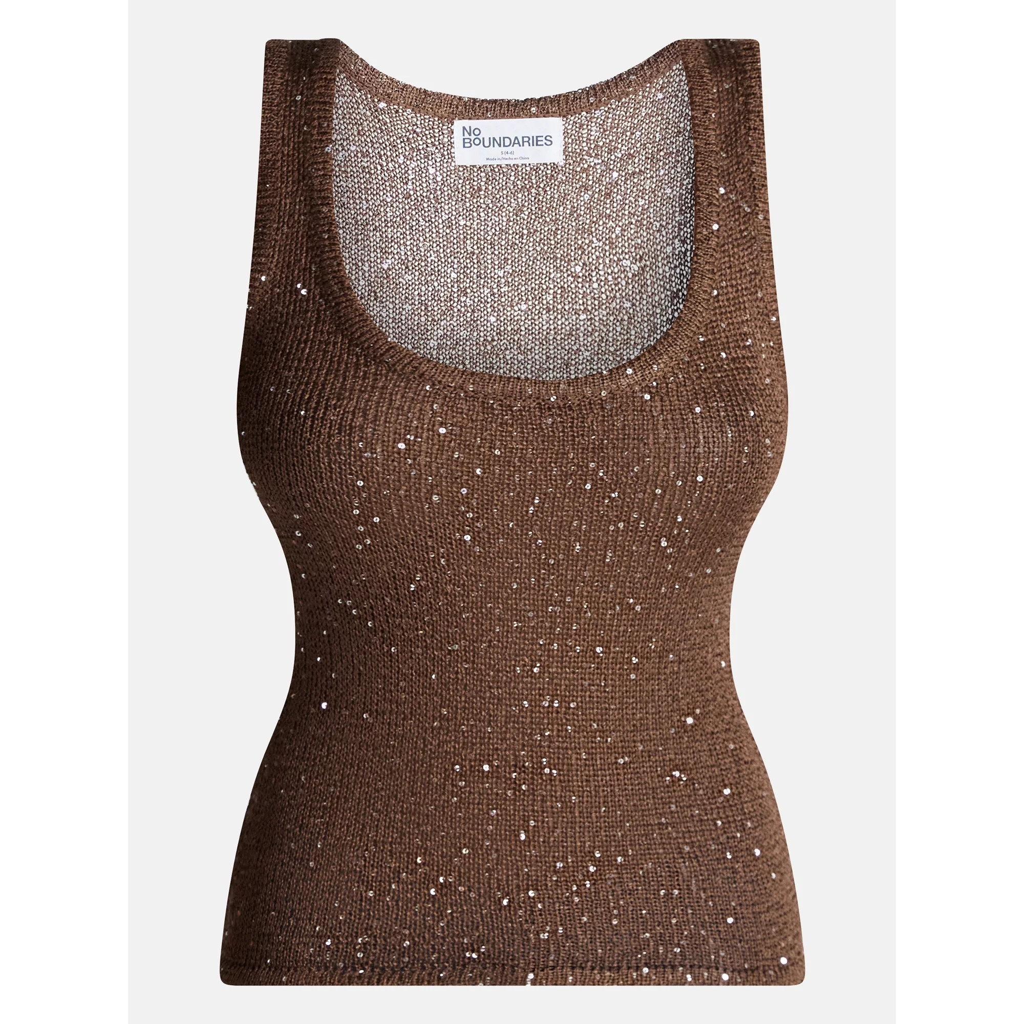 No Boundaries Sequin Sweater Tank Top, Women's and Women's Plus XXS-4X | Walmart (US)