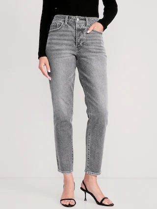 High-Waisted Button-Fly OG Straight Ankle Jeans | Old Navy (US)