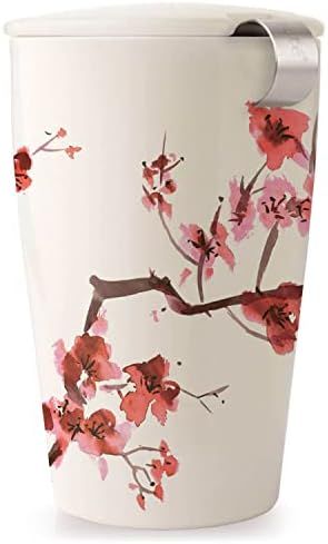 Tea Forte Kati Cup Cherry Blossoms, Ceramic Tea Infuser Cup with Infuser Basket and Lid for Steep... | Amazon (US)