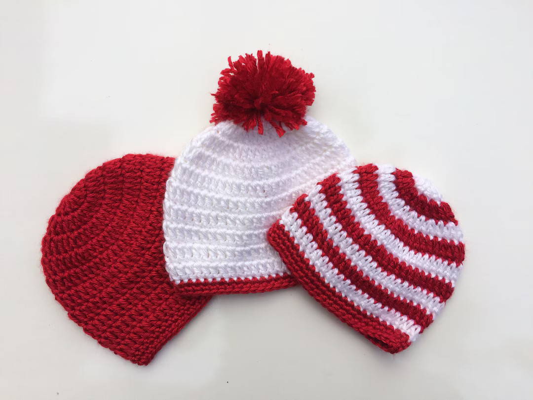 Crochet Christmas Photo Prop, Christmas Hat for Toddlers, Candie Cane Crochet Hat, Crochet Christ... | Etsy (US)