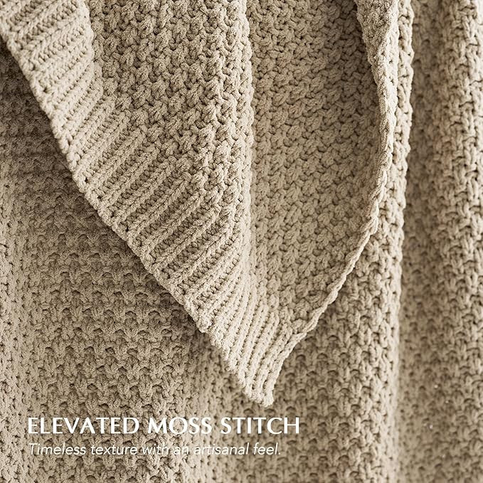 EVERGRACEHOME Chunky Chenille Knit Throw Blanket for Couch, Soft Luxurious Moss Stitch Blankets f... | Amazon (US)