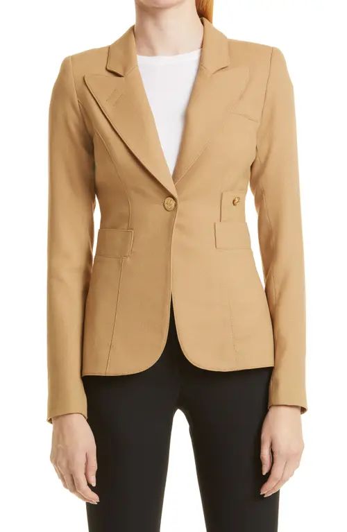 Smythe Classic Duchess Wool Blazer in Camel at Nordstrom, Size 4 | Nordstrom