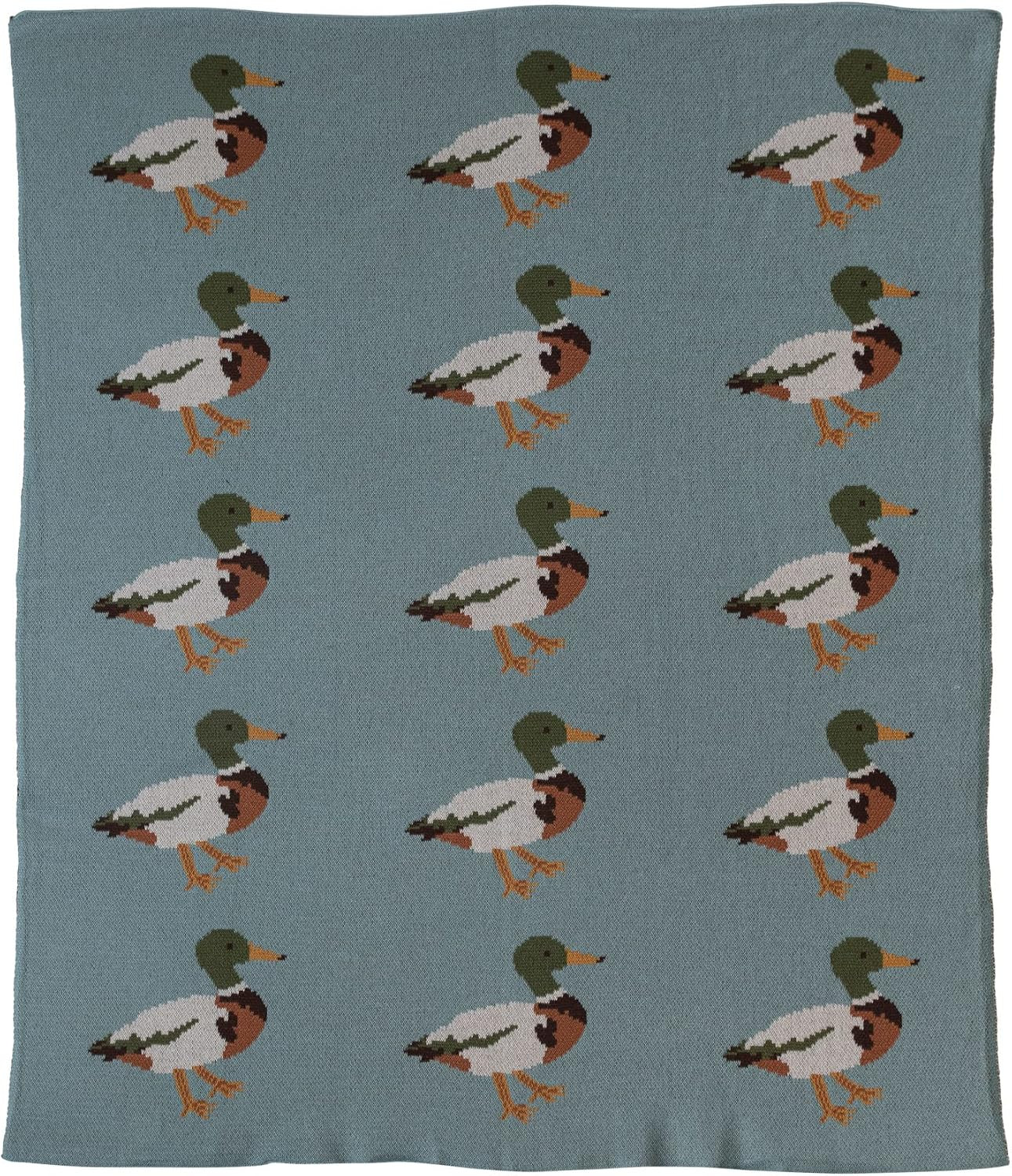 Creative Co-Op Cotton Knit Duck Print, Multicolor Baby Blanket, Multi | Amazon (US)