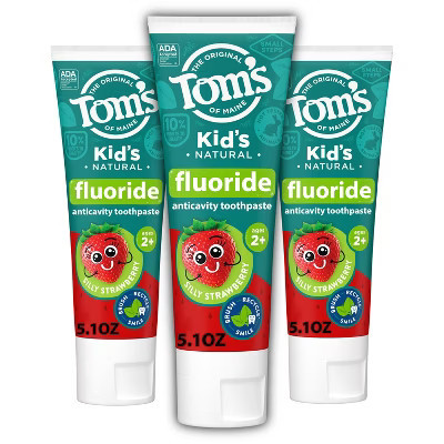 Tom's of Maine Silly Strawberry Kids' Anticavity Fluroide Toothpaste - 5.1oz/3ct | Target
