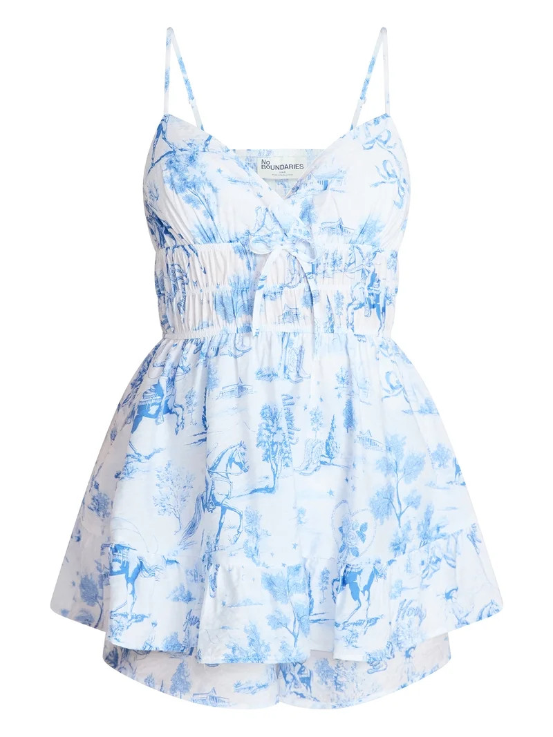 No Boundaries Romper with Ruffle Skirt, Women's & Women's Plus Sizes XXS-4X | Walmart (US)