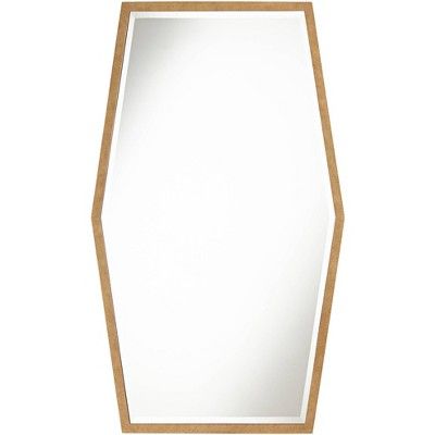 Noble Park Hexagonal Vanity Decorative Wall Mirror Modern Warm Gold Wood Finish Frame 28" Wide fo... | Target