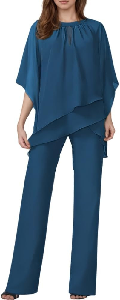 Akivide Women's Dressy Casual 2 Piece Outfits Pant Suits for a Wedding 2025 Fall Trendy Irregular... | Amazon (US)