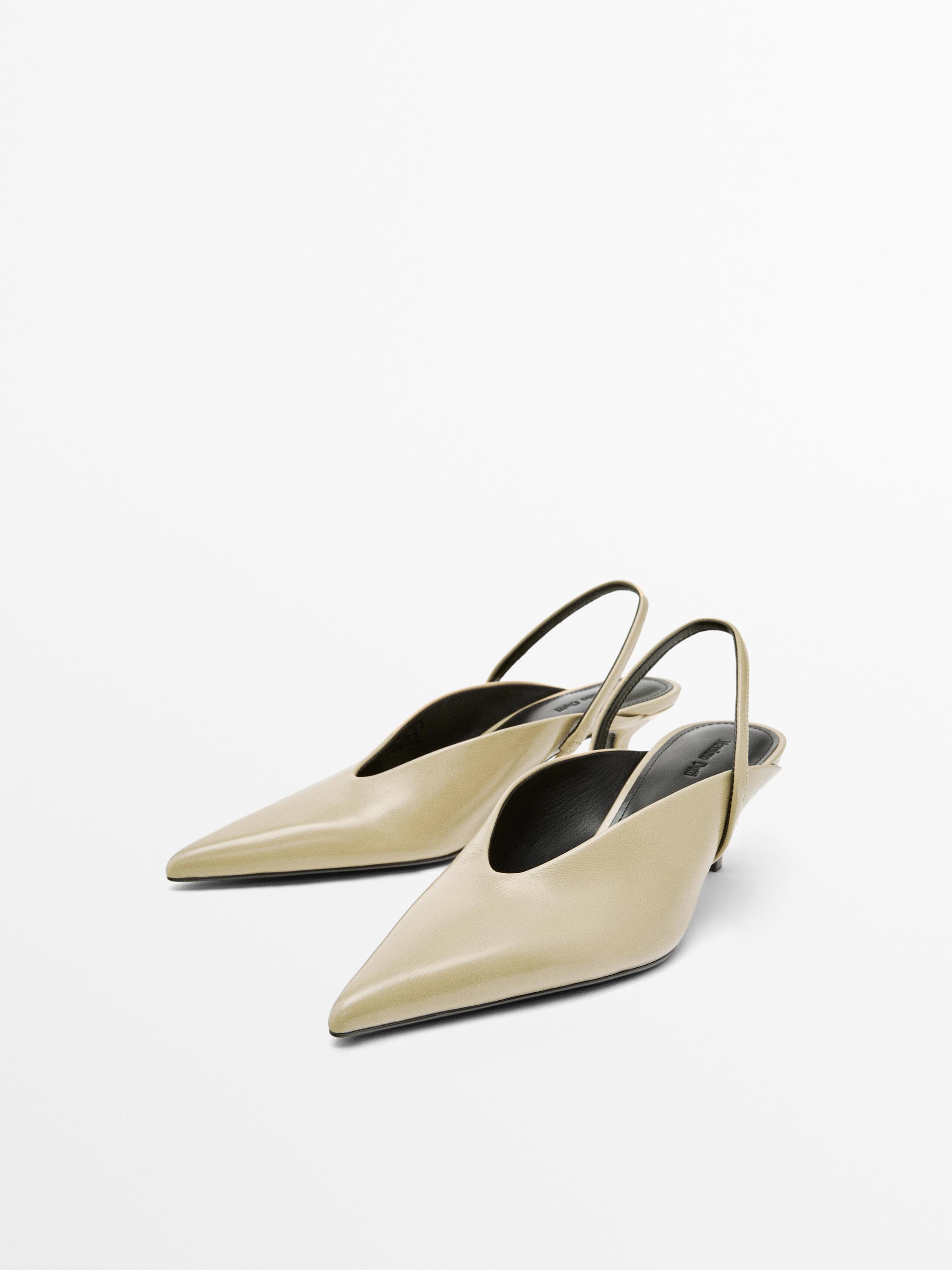 High-heel slingback shoes | Massimo Dutti US