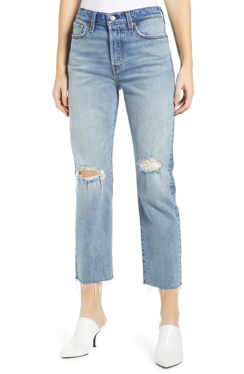 Levi's® Wedgie High Waist Ripped Crop Straight Leg Jeans (In Two Minds) | Nordstrom | Nordstrom