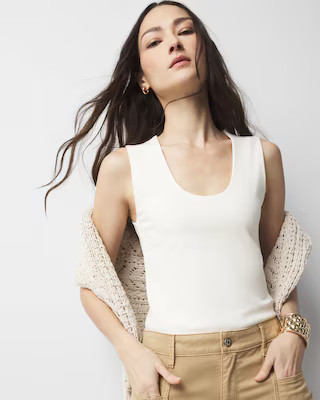 WHBMFORME™ All Ways Stretch Scoop Neck Shell | White House Black Market | White House Black Market